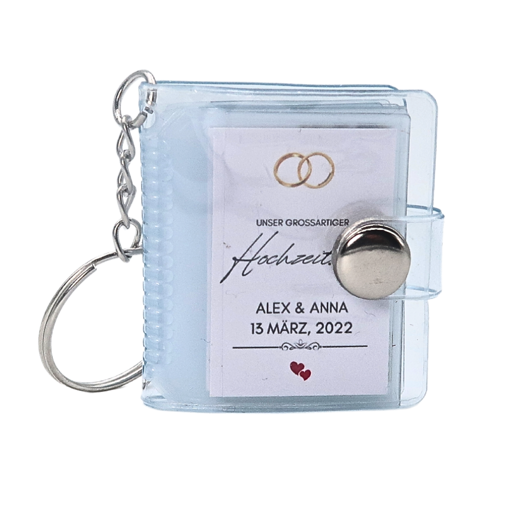Wedding anniversary mini photo album keychain