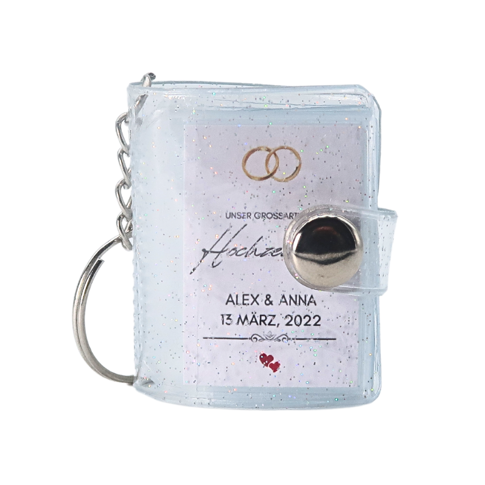 Wedding anniversary mini photo album keychain