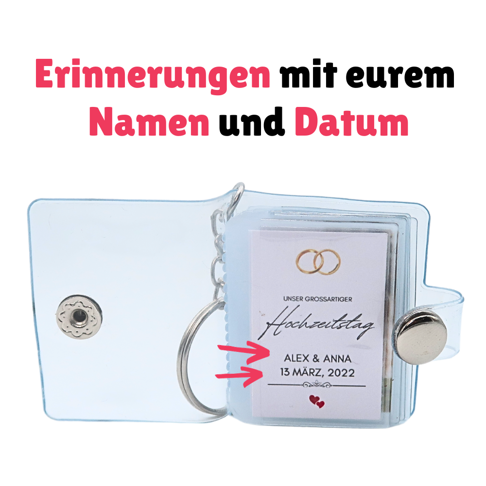 Wedding anniversary mini photo album keychain