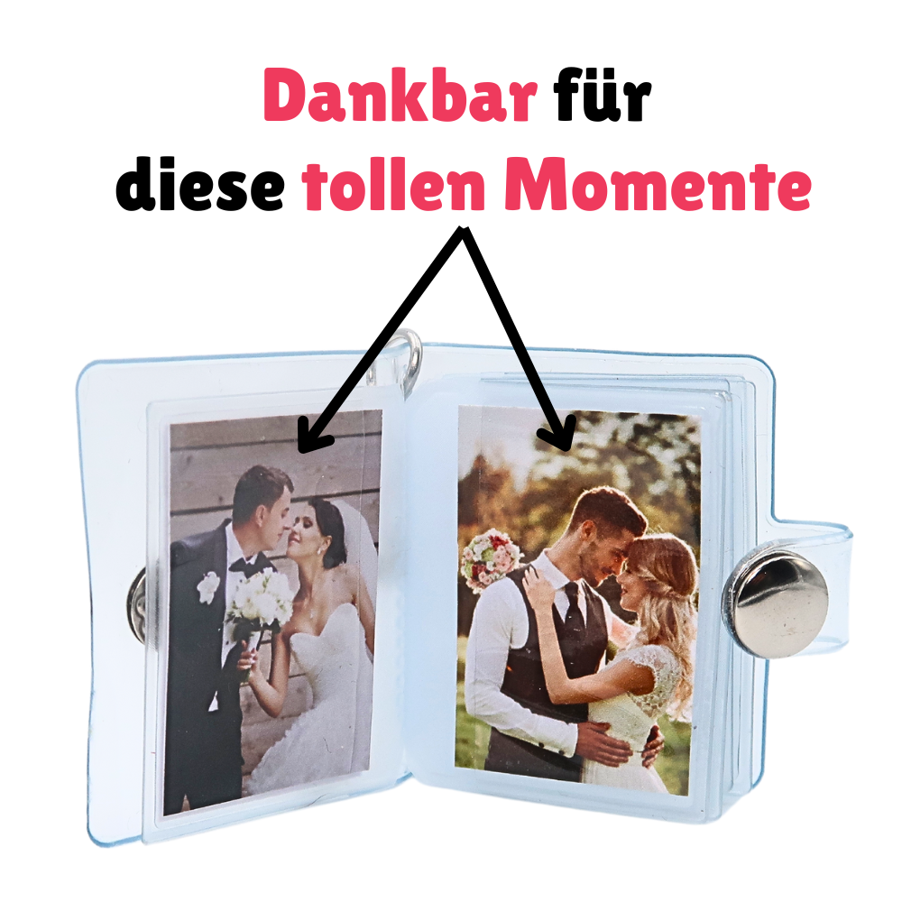 Wedding anniversary mini photo album keychain