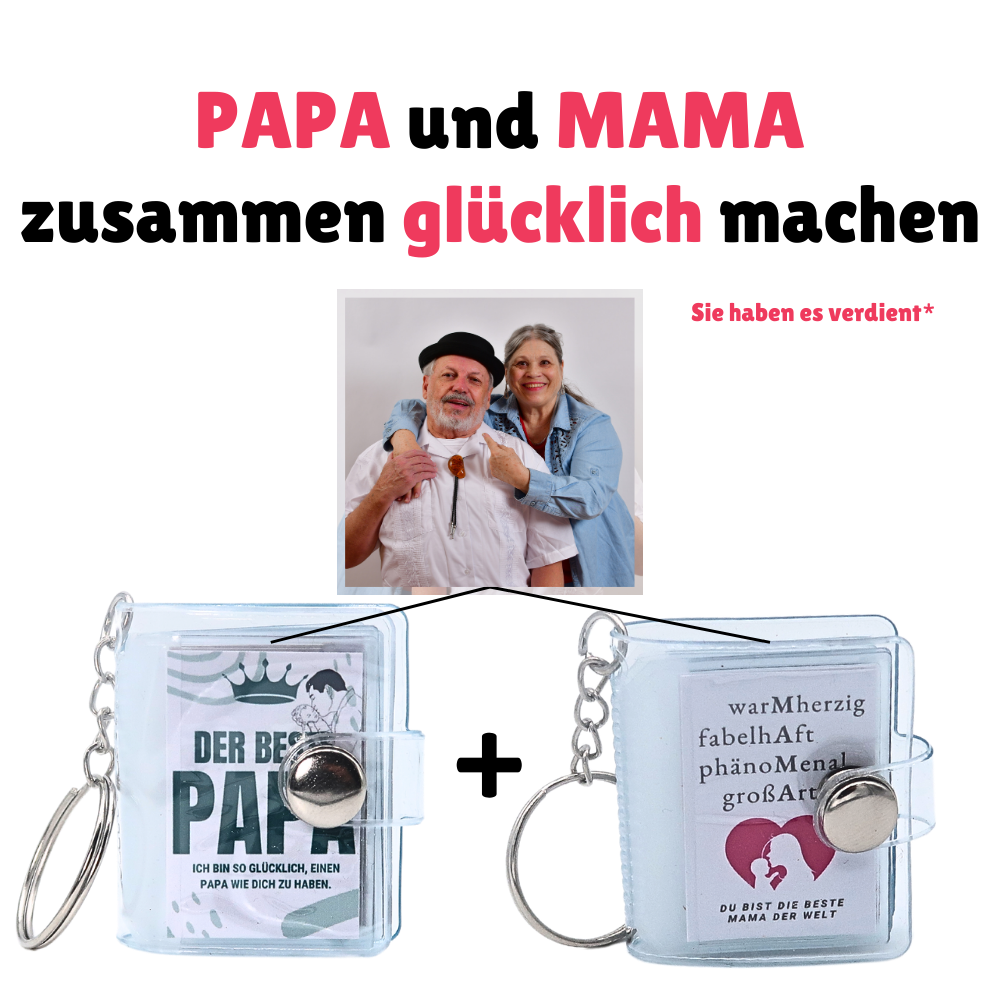 Dad and Mom Mini Photo Album Keychain