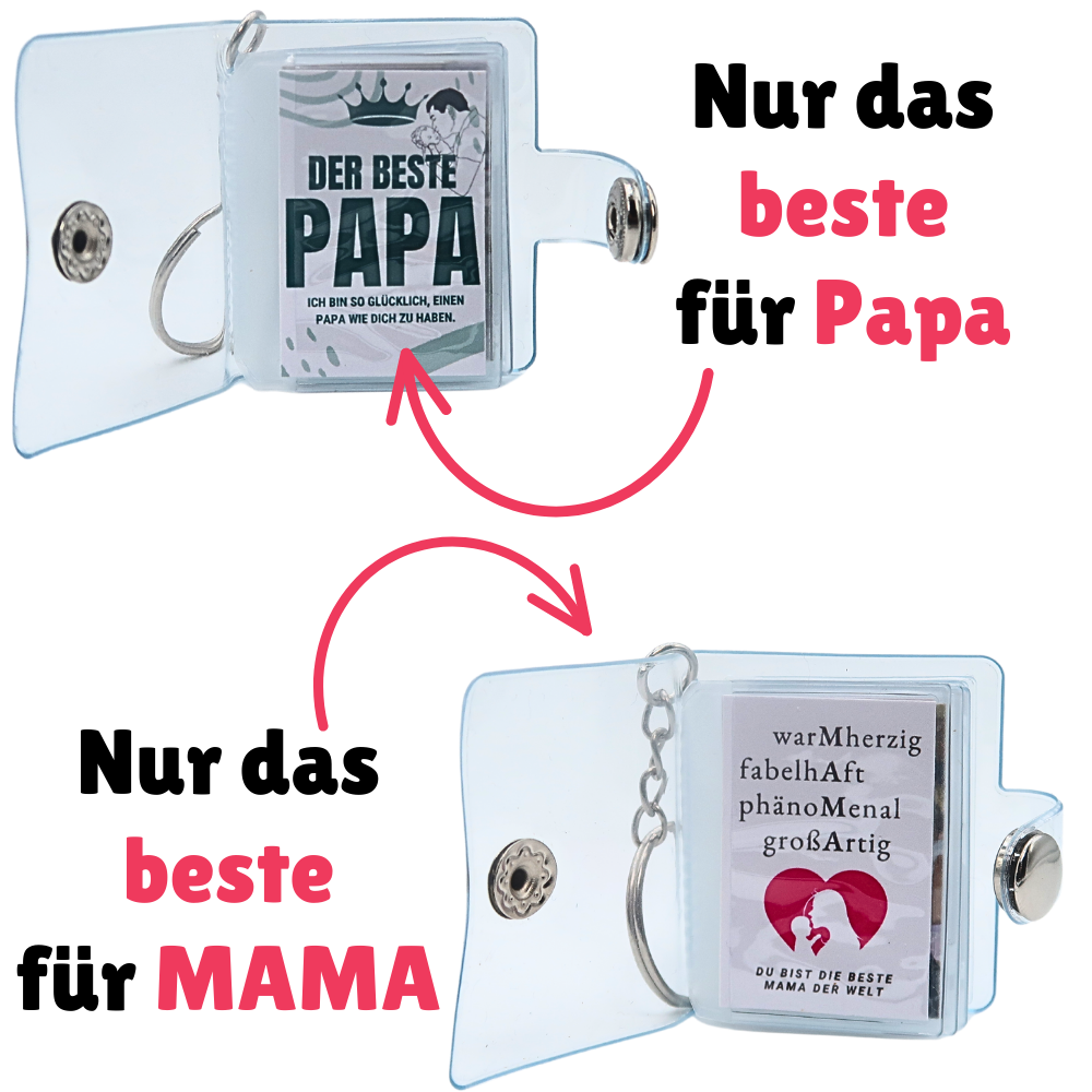 Dad and Mom Mini Photo Album Keychain