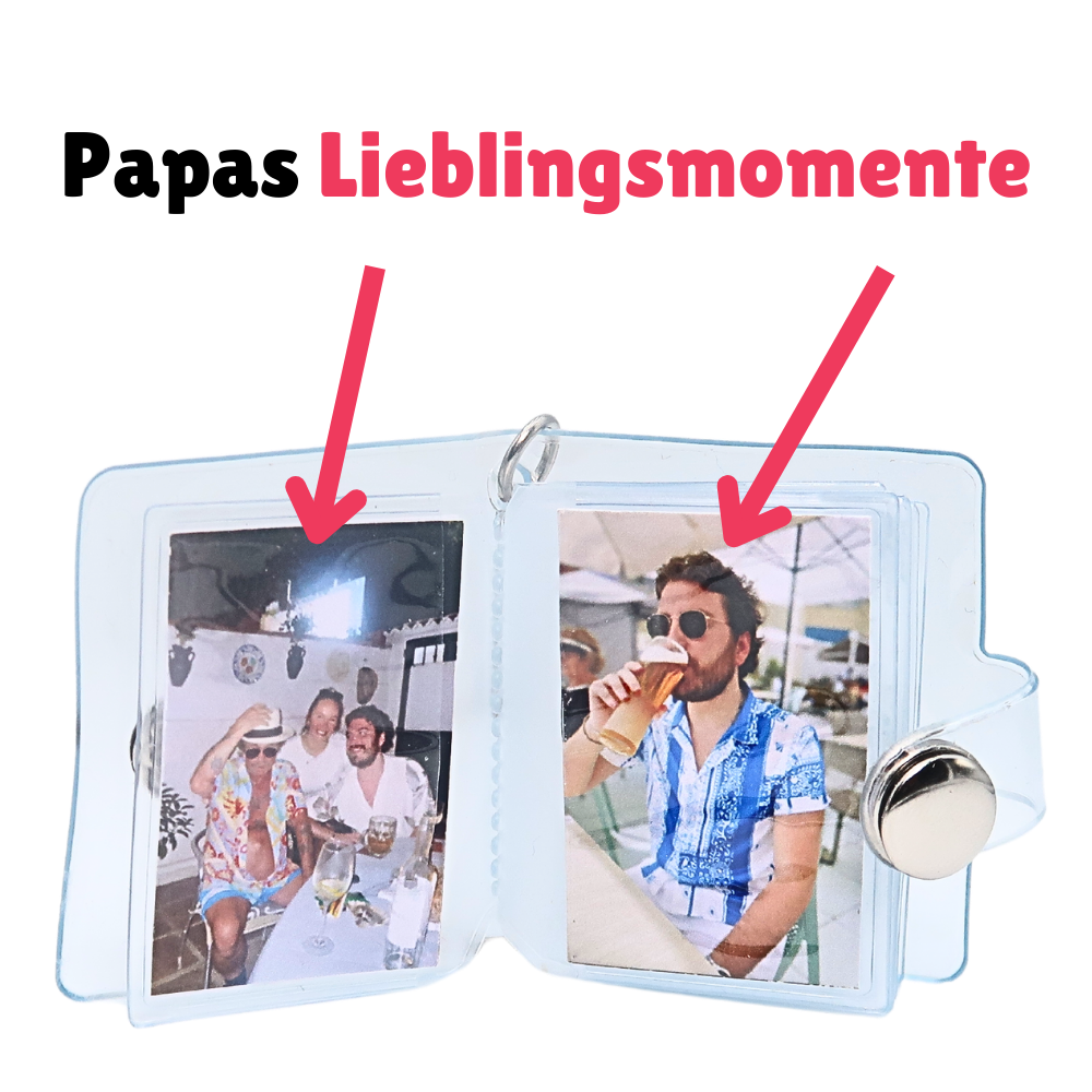 Dad and Mom Mini Photo Album Keychain