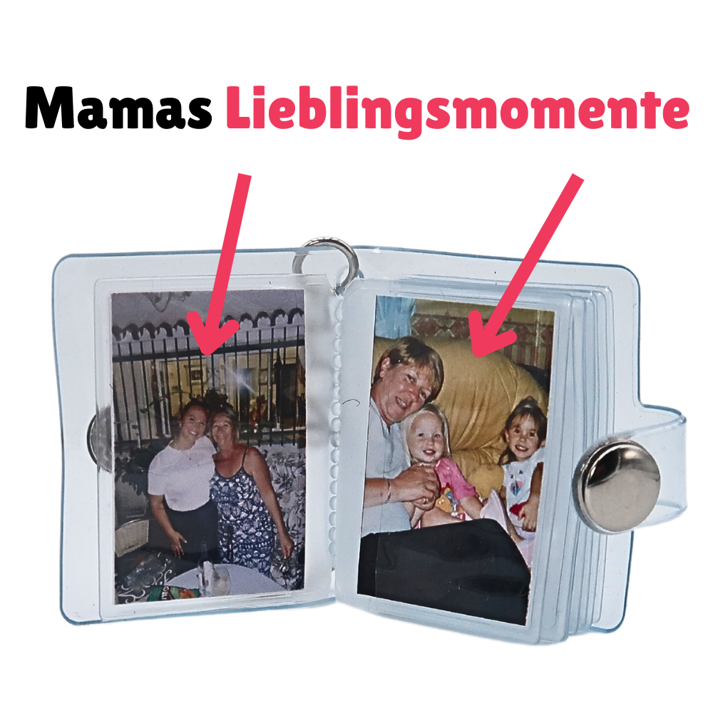 Dad and Mom Mini Photo Album Keychain