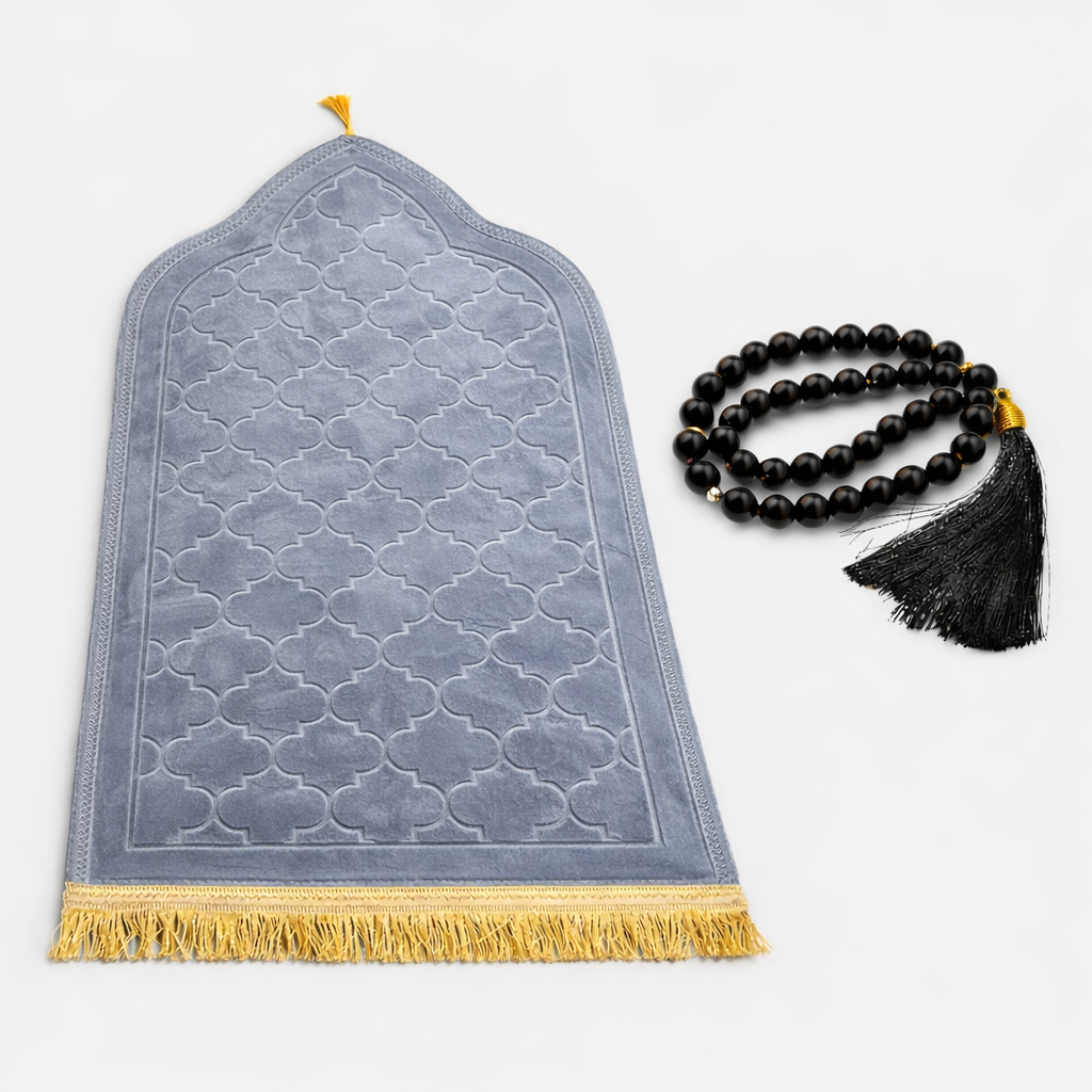 TESBIH + Gebetsteppich SET - Dick - Seccade mit Tesbih SET