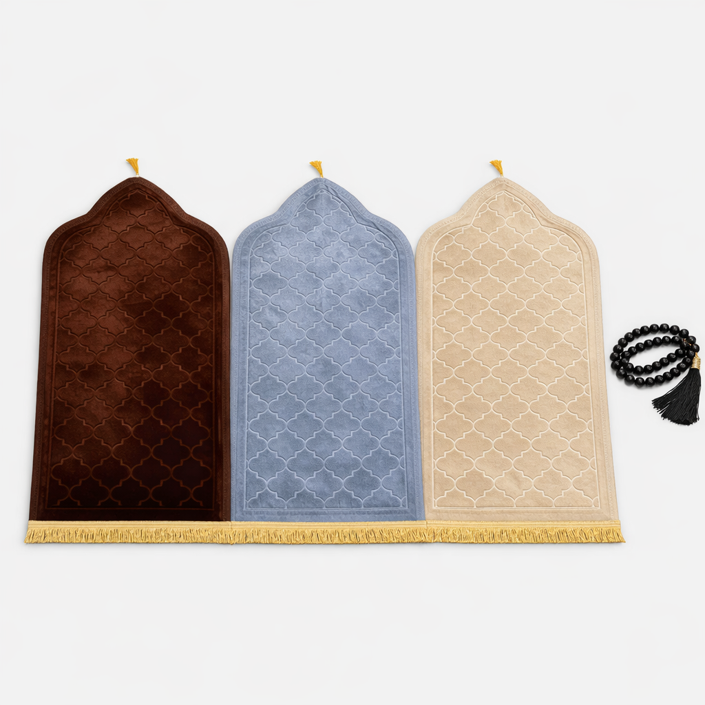TESBIH + Gebetsteppich SET - Dick - Seccade mit Tesbih SET